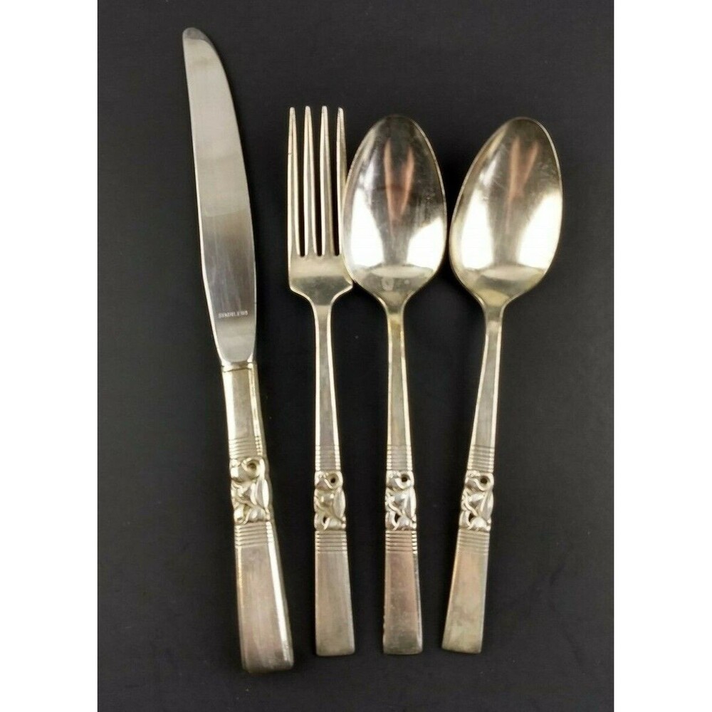 Oneida Community Plate Morning Star Viande Grille Flatware Pieces 1948 Lot of 4
